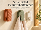 Pressure Lock Towel Hanger, 8 Patterns - Adhesive or Screw Mount | 2 or 4 Pack