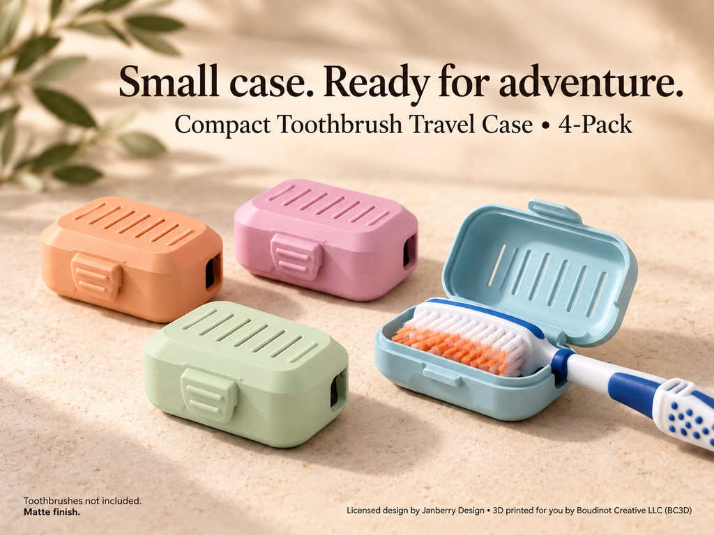 Toothbrush Travel Case 4-Pack, Compact Ventilated Brush Head Covers, 8 Matte Colors