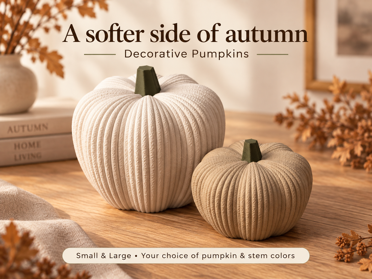 3D Printed Decorative Pumpkin | Custom Fall Pumpkin Decor - Modern Autumn Home Decor