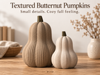 Textured Butternut Pumpkin Decor, Modern 3D Printed Fall Decoration