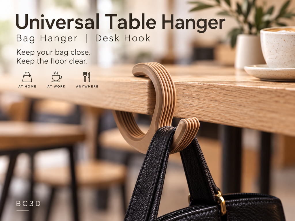 Universal Bag Hanger for Table or Desk | Purse, Backpack & Tote Hook ~ Regular or Longer