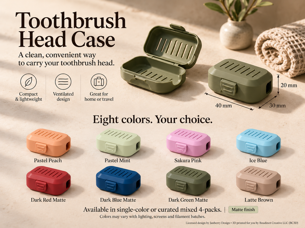 Toothbrush Travel Case 4-Pack, Compact Ventilated Brush Head Covers, 8 Matte Colors