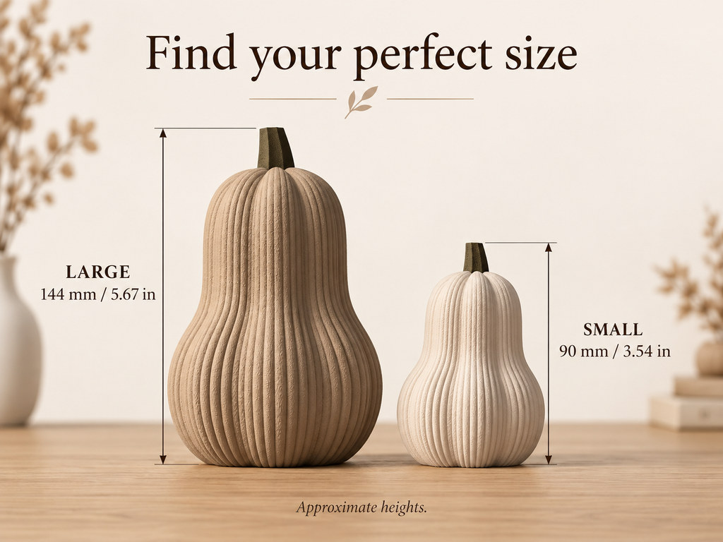 Textured Butternut Pumpkin Decor, Modern 3D Printed Fall Decoration
