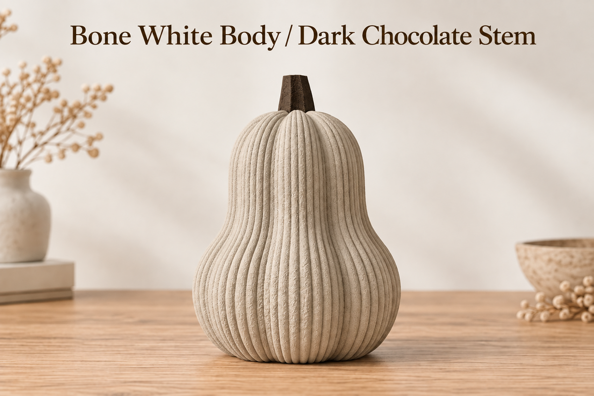 Textured Butternut Pumpkin Decor, Modern 3D Printed Fall Decoration