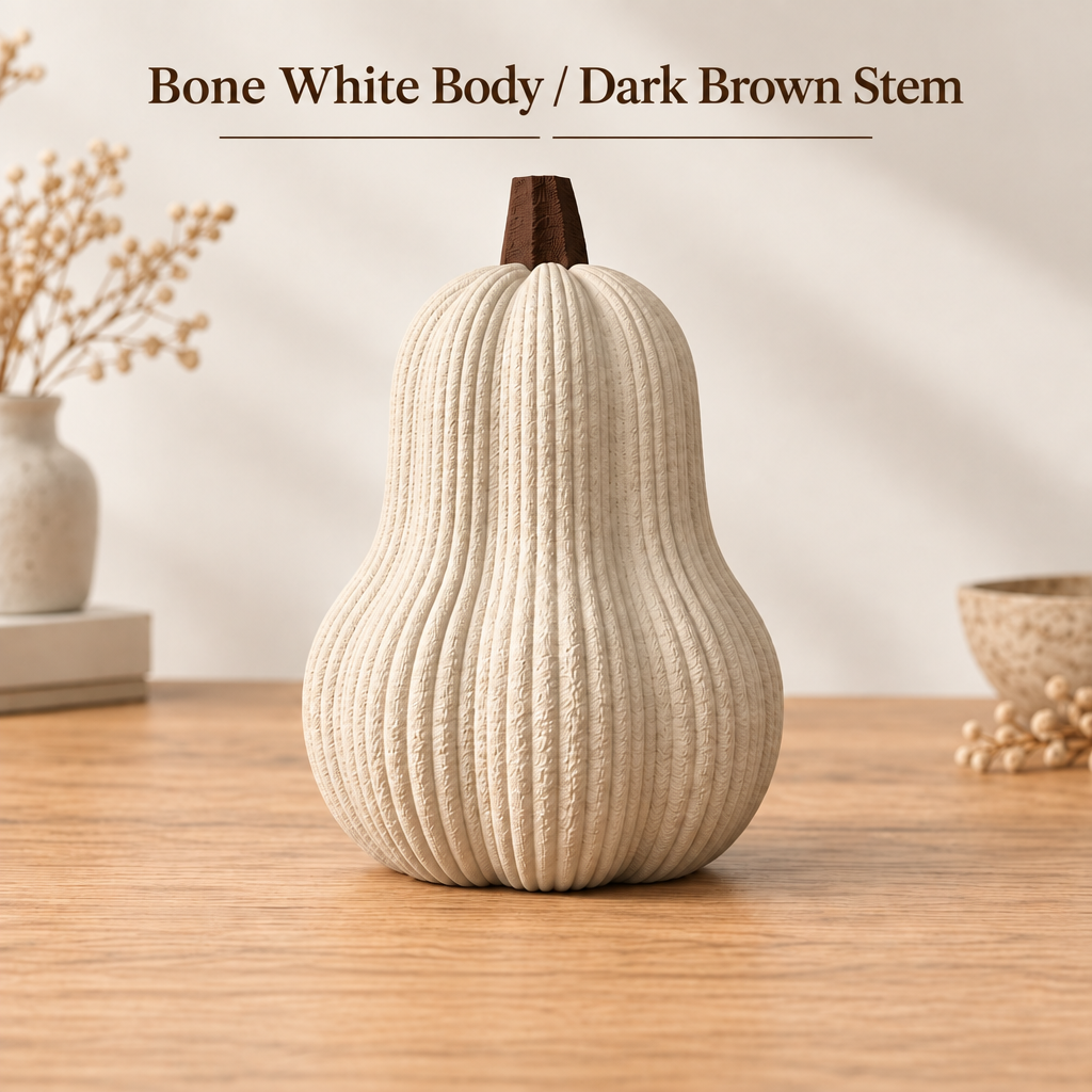 Textured Butternut Pumpkin Decor, Modern 3D Printed Fall Decoration