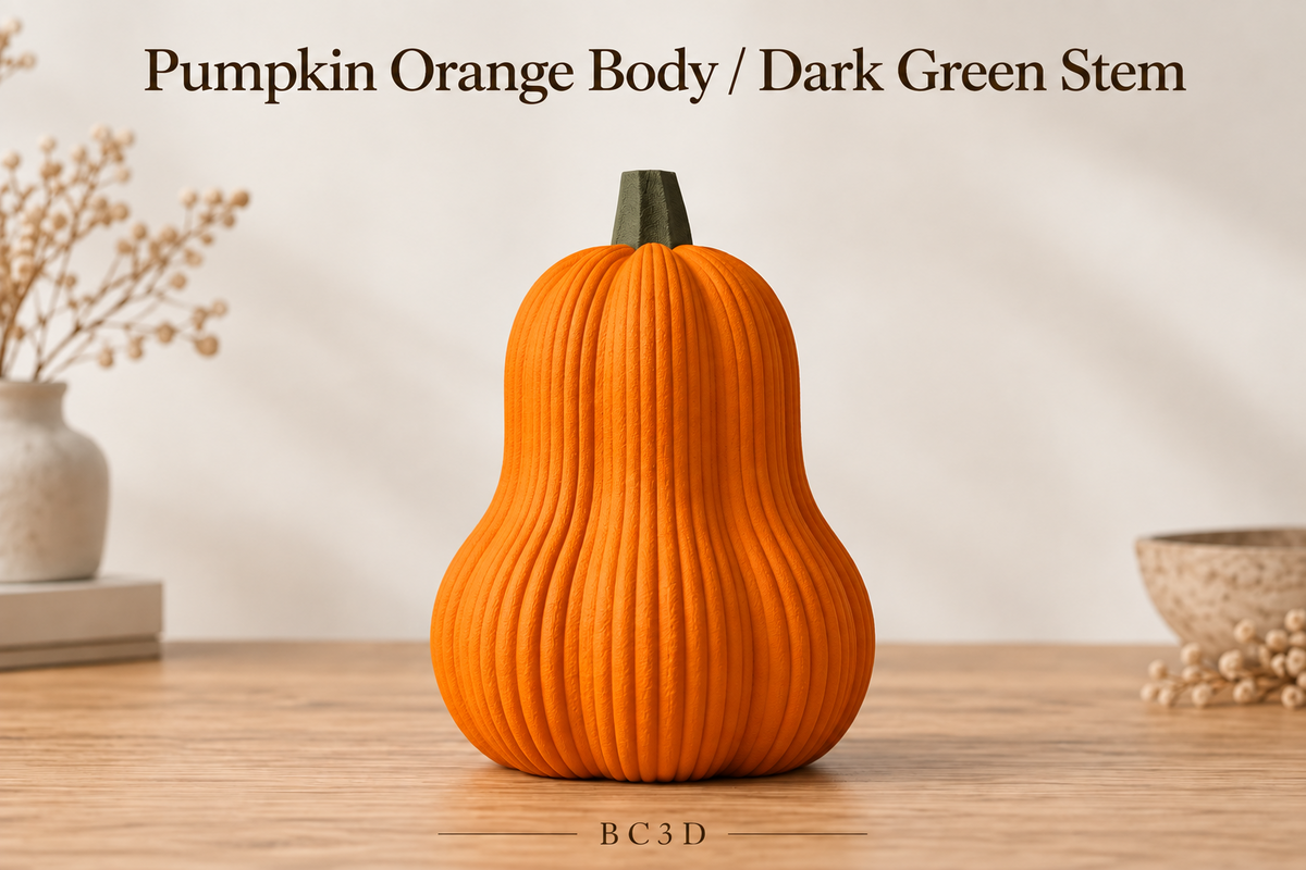 Textured Butternut Pumpkin Decor, Modern 3D Printed Fall Decoration
