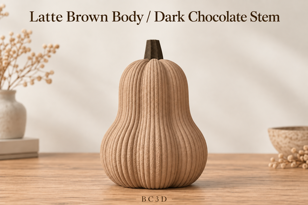 Textured Butternut Pumpkin Decor, Modern 3D Printed Fall Decoration