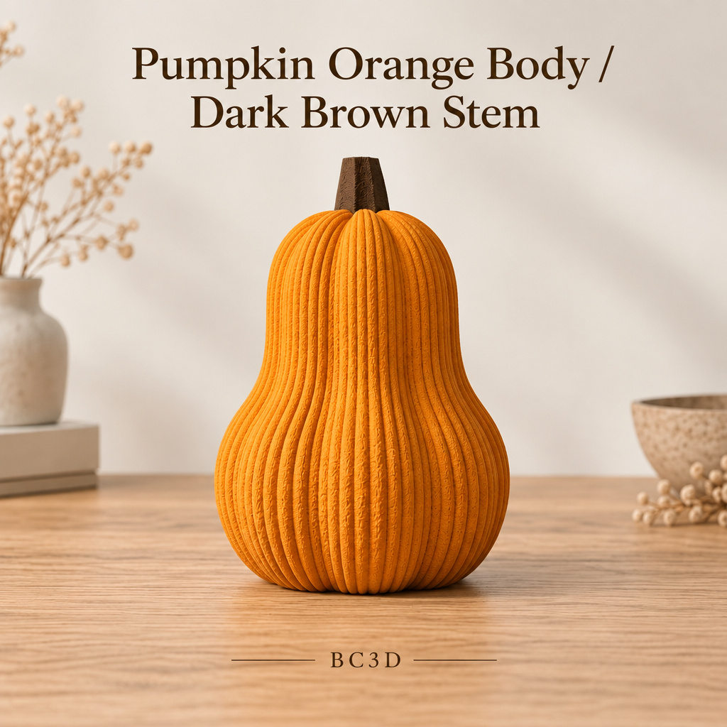 Textured Butternut Pumpkin Decor, Modern 3D Printed Fall Decoration