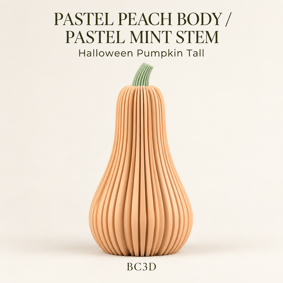Tall Ribbed Pumpkin Decor, Modern Halloween & Fall Decoration | LED Tea Light Compatible.
