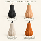 Tall Ribbed Pumpkin Decor, Modern Halloween & Fall Decoration | LED Tea Light Compatible.