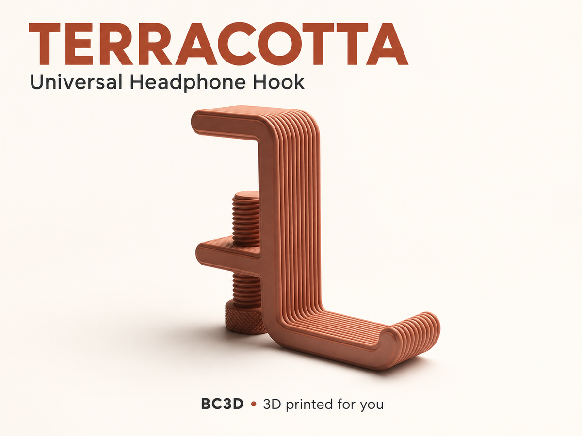 Clamp-On Headphone Hook for Desks | 3D Printed Headset Holder - Single or 2 Pack
