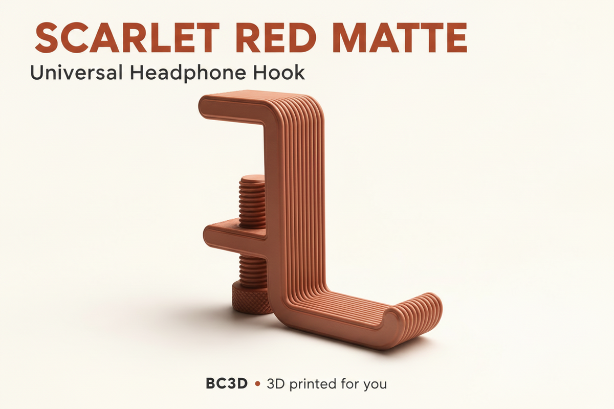Clamp-On Headphone Hook for Desks | 3D Printed Headset Holder - Single or 2 Pack