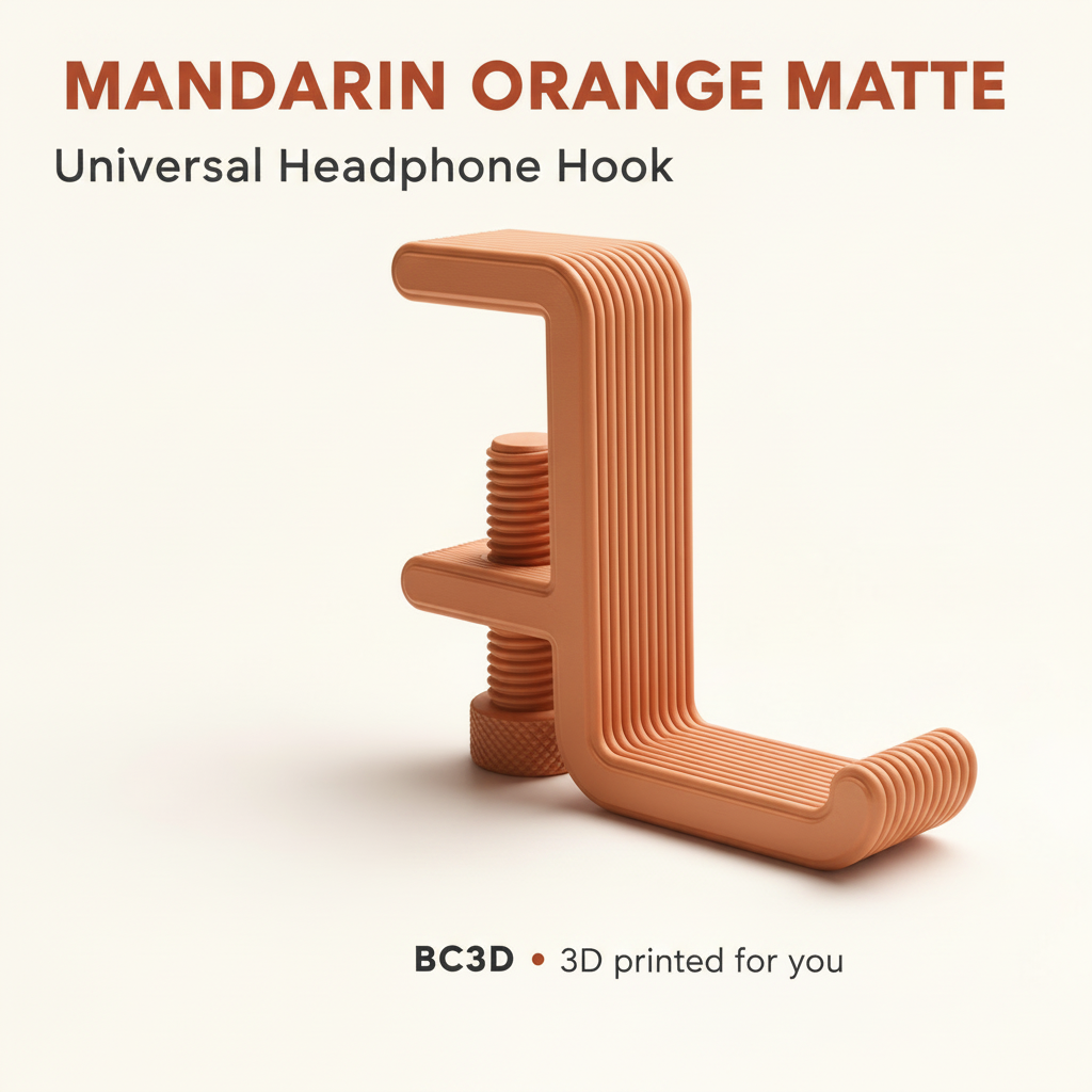 Clamp-On Headphone Hook for Desks | 3D Printed Headset Holder - Single or 2 Pack