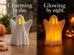 Boo & Glow Ghost Tea Light Holder – Halloween Decor, Optional LED Tea Lights