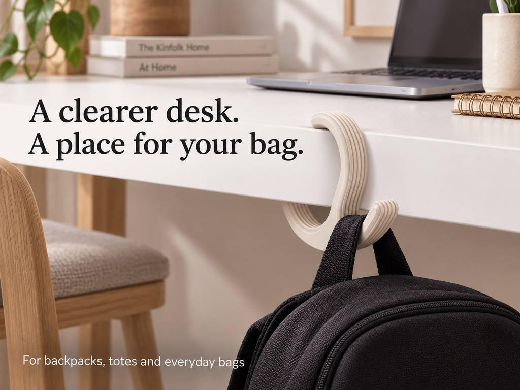 Universal Bag Hanger for Table or Desk | Purse, Backpack & Tote Hook ~ Regular or Longer