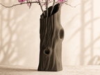 Vase Trunklin – Dark Brown 3D Printed Sculptural Tree Trunk Vase, 7 Sizes