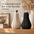 Tall Ribbed Pumpkin Decor, Modern Halloween & Fall Decoration | LED Tea Light Compatible.