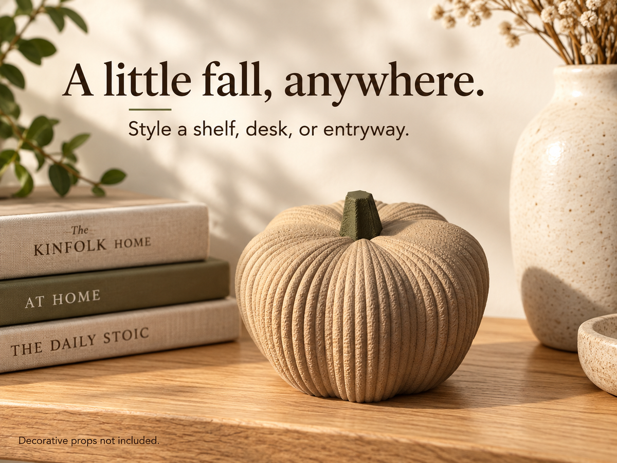 3D Printed Decorative Pumpkin | Custom Fall Pumpkin Decor - Modern Autumn Home Decor