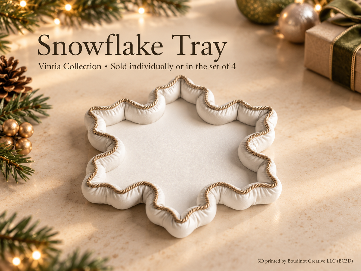 Vintia Christmas Decorative Trays with Gold Rope Trim | Tree Reindeer Snowflake & Star | Individual or Set of 4