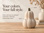 Textured Butternut Pumpkin Decor, Modern 3D Printed Fall Decoration
