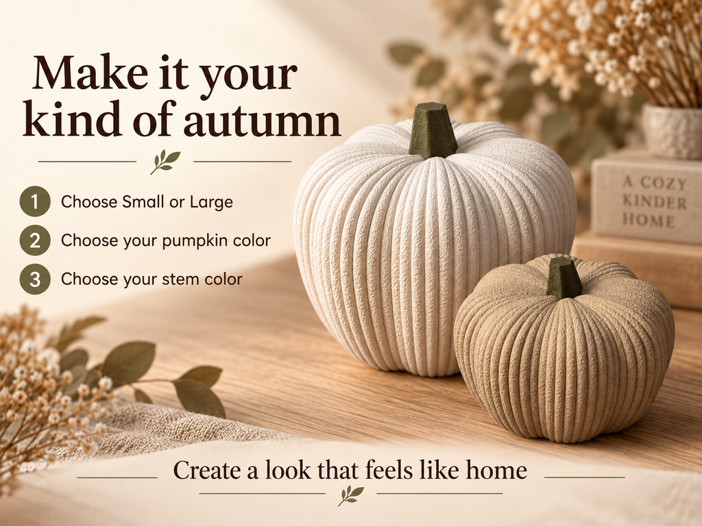 3D Printed Decorative Pumpkin | Custom Fall Pumpkin Decor - Modern Autumn Home Decor