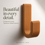 Modern Wall Hook V2, Ribbed Coat & Towel Hanger, Single or Multipack