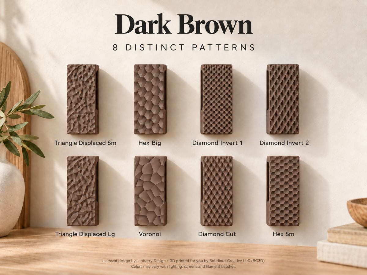 Pressure Lock Towel Hanger, 8 Patterns - Adhesive or Screw Mount | 2 or 4 Pack
