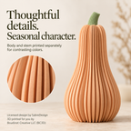 Tall Ribbed Pumpkin Decor, Modern Halloween & Fall Decoration | LED Tea Light Compatible.