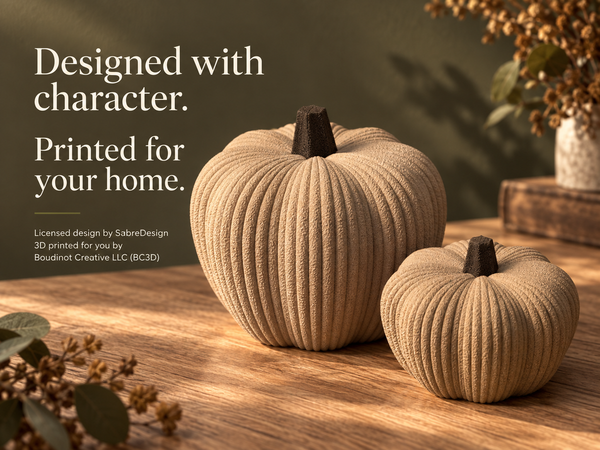 3D Printed Decorative Pumpkin | Custom Fall Pumpkin Decor - Modern Autumn Home Decor