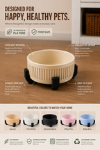 Modern Pet Bowl with Stand | Food-Safe PLA Pure Dog & Cat Bowl