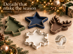 Vintia Christmas Decorative Trays with Gold Rope Trim | Tree Reindeer Snowflake & Star | Individual or Set of 4