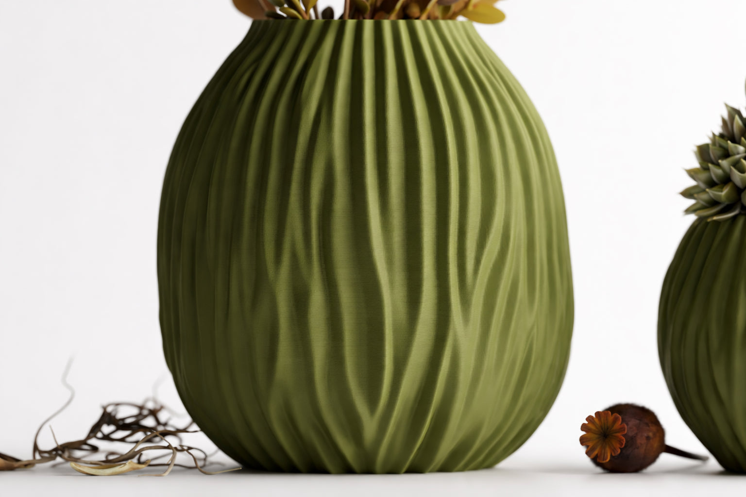 Ondula Ripple Vase | Sculptural 3D Printed Planter | Modern Textured Home Decor