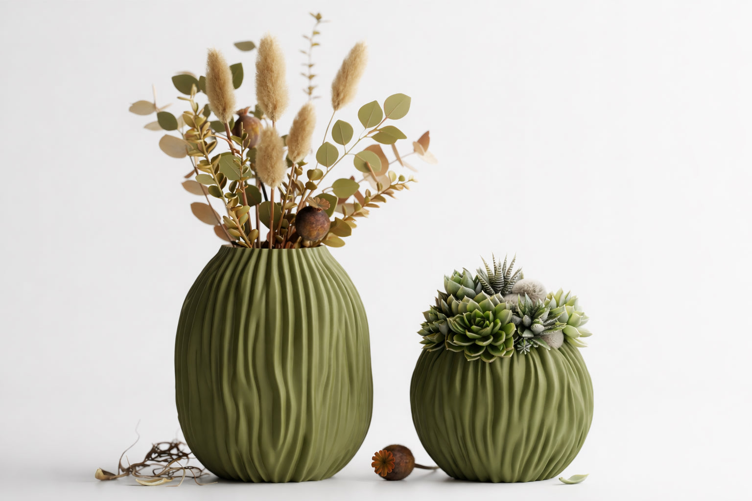 Ondula Ripple Vase | Sculptural 3D Printed Planter | Modern Textured Home Decor