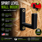 Spirit Level Wall Mount Set (2 Mounts Included) | Level Storage Organizer | Workshop & Garage Tool Holder