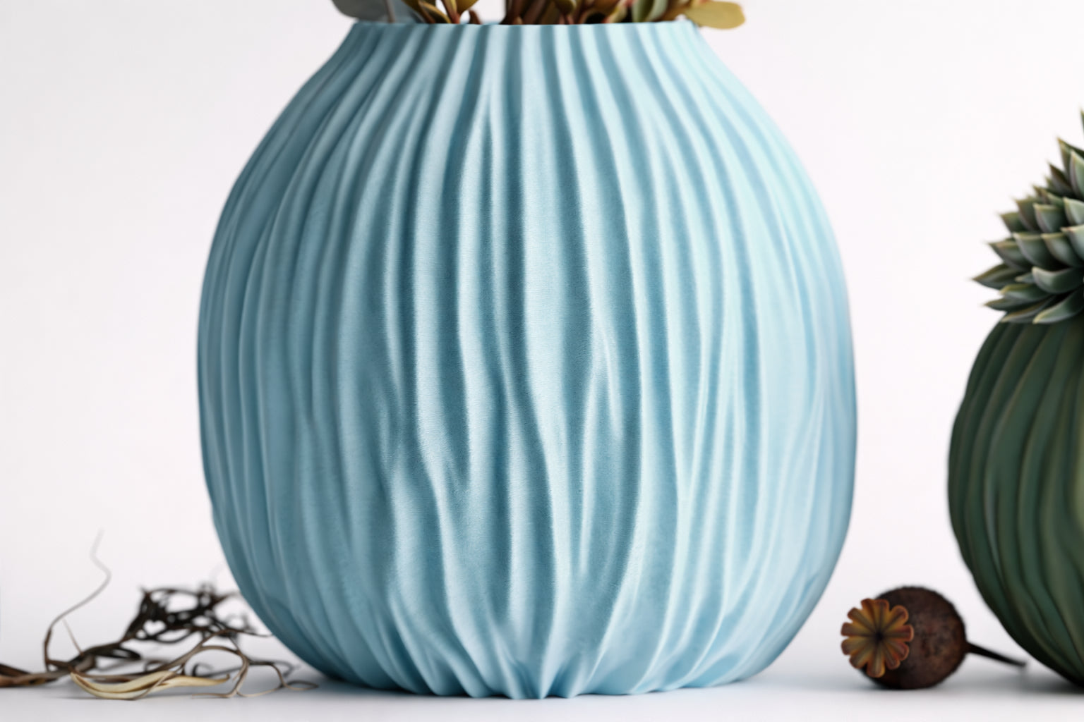 Ondula Ripple Vase | Sculptural 3D Printed Planter | Modern Textured Home Decor