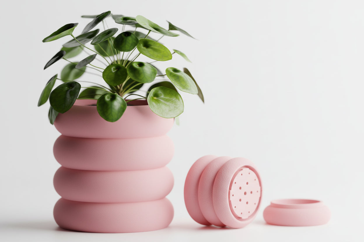Fluxo Modular Planter with Drainage | 3D Printed Twist-Lock Planter | Modern Indoor Plant Pot