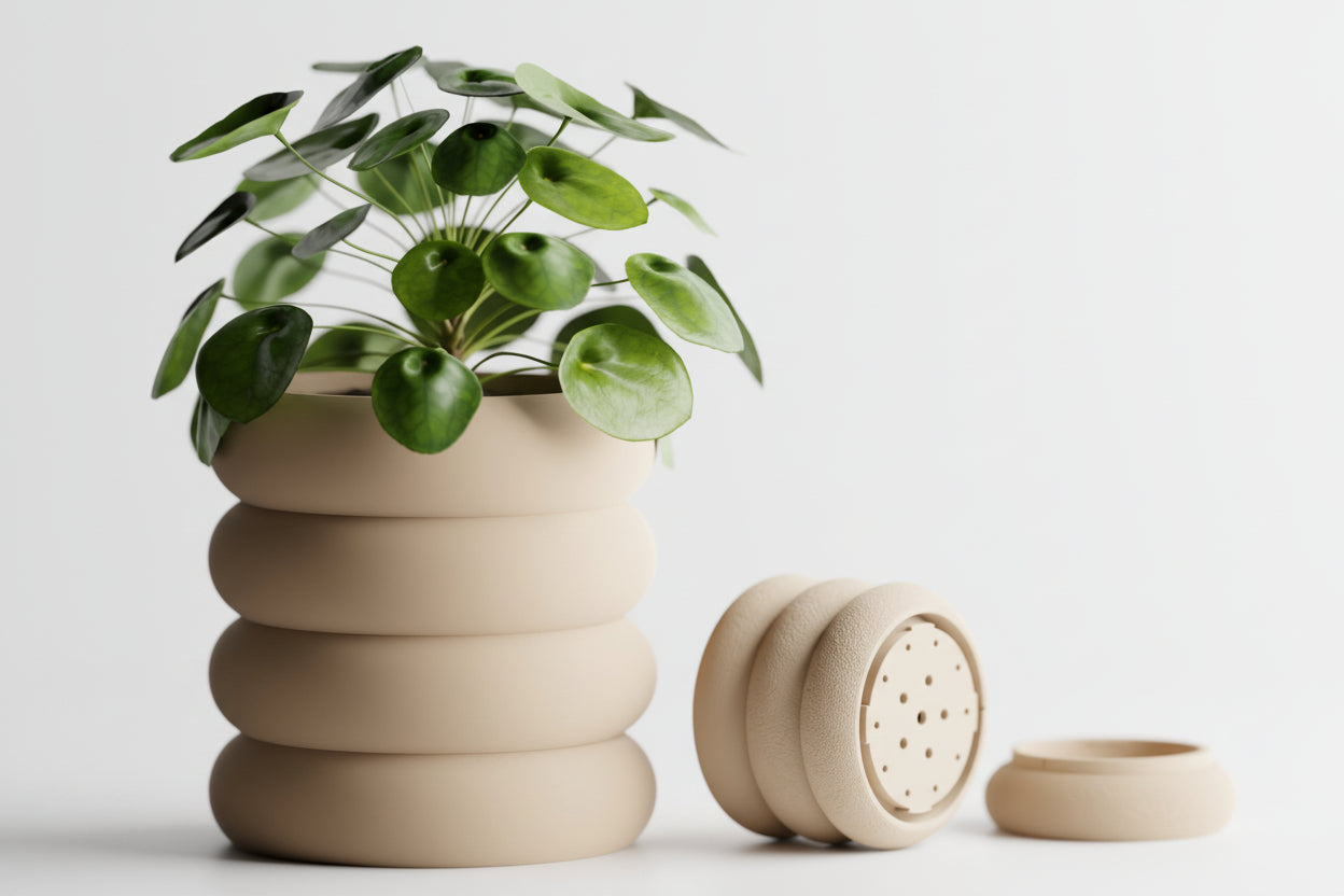 Fluxo Modular Planter with Drainage | 3D Printed Twist-Lock Planter | Modern Indoor Plant Pot