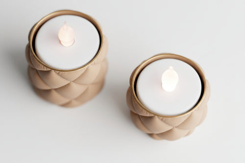 3D Printed Inflated Cloth Tealight Holder – Fabric Look LED Candle Decor