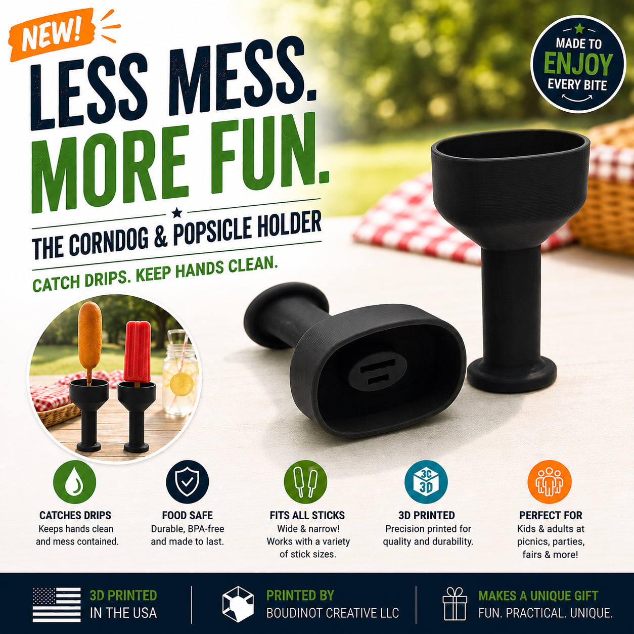 Corn Dog & Popsicle Holder | Reusable Drip Catcher