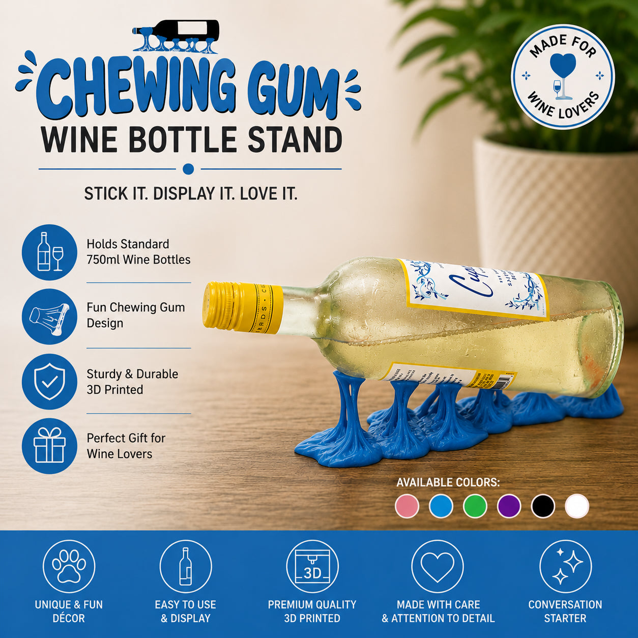 Chewing Gum Wine Bottle Stand – Funny Wine Holder