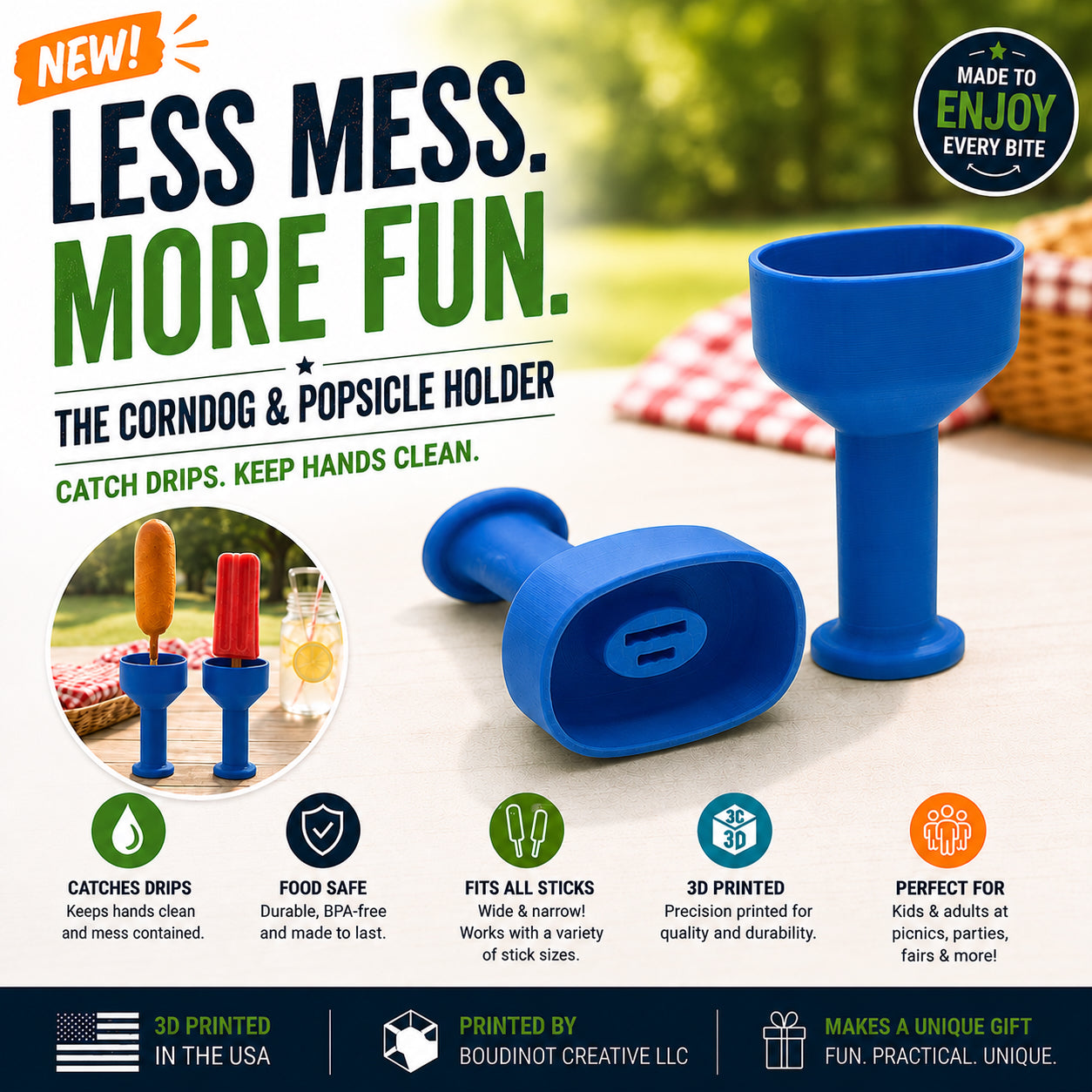 Corn Dog & Popsicle Holder | Reusable Drip Catcher