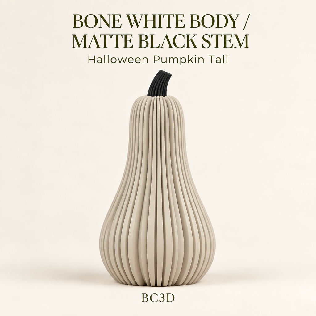 Tall Ribbed Pumpkin Decor, Modern Halloween & Fall Decoration | LED Tea Light Compatible.
