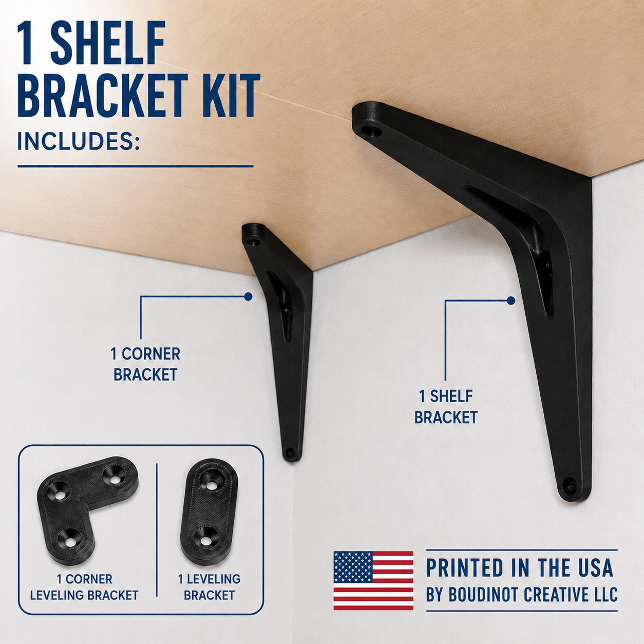Shelf Mounting Bracket Kit | Heavy-Duty Shelf Support & Leveling Brackets