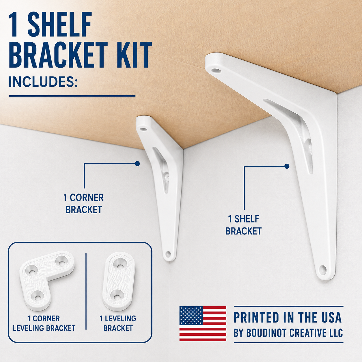Shelf Mounting Bracket Kit | Heavy-Duty Shelf Support & Leveling Brackets