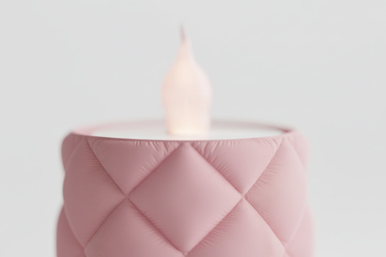 3D Printed Inflated Cloth Tealight Holder – Fabric Look LED Candle Decor