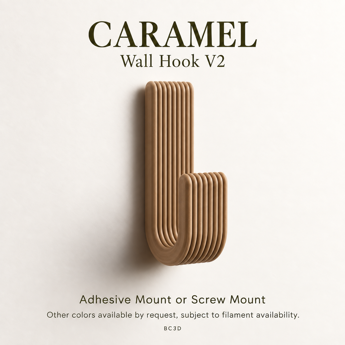 Modern Wall Hook V2, Ribbed Coat & Towel Hanger, Single or Multipack