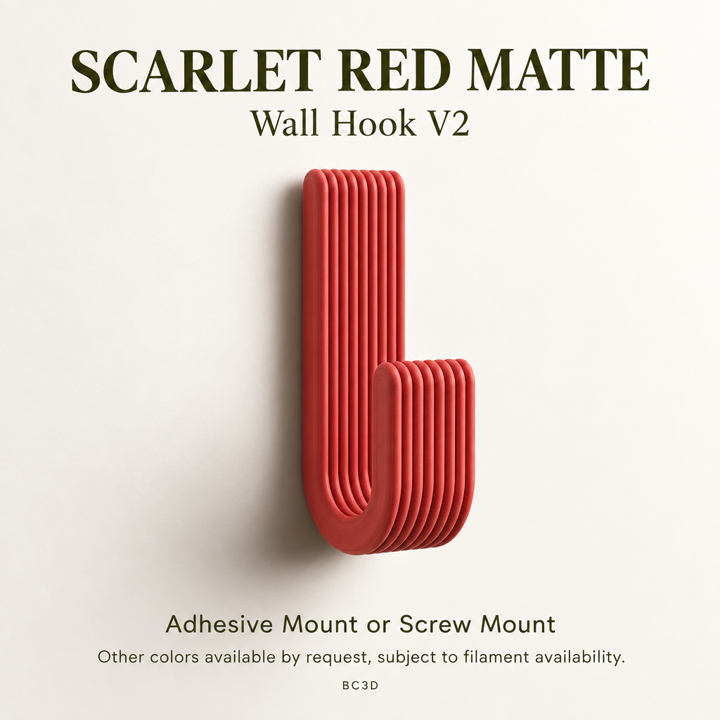 Modern Wall Hook V2, Ribbed Coat & Towel Hanger, Single or Multipack