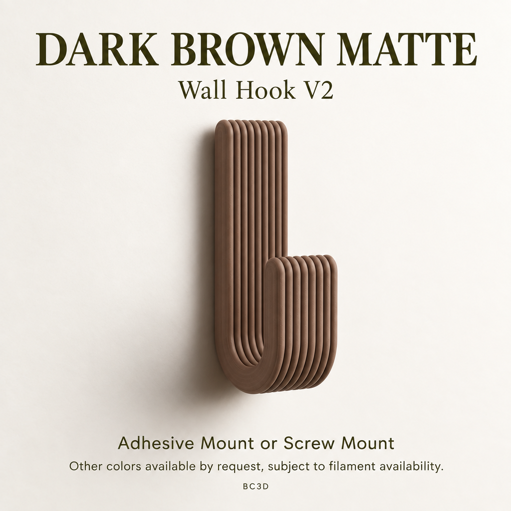 Modern Wall Hook V2, Ribbed Coat & Towel Hanger, Single or Multipack