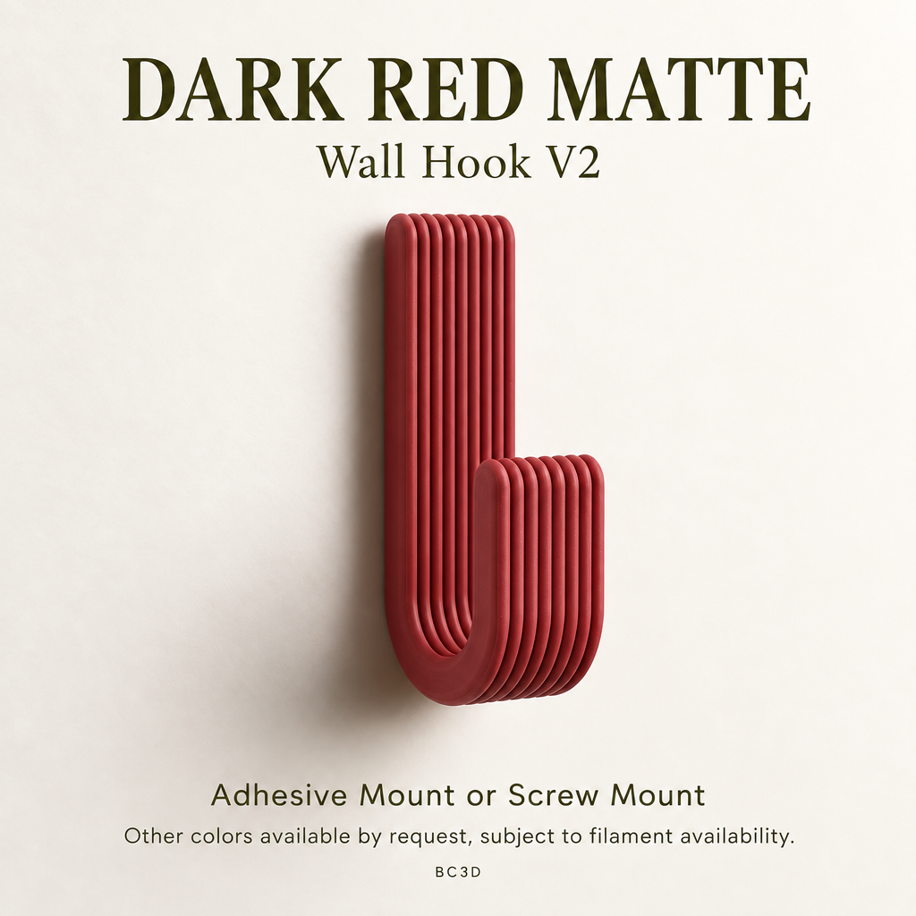 Modern Wall Hook V2, Ribbed Coat & Towel Hanger, Single or Multipack