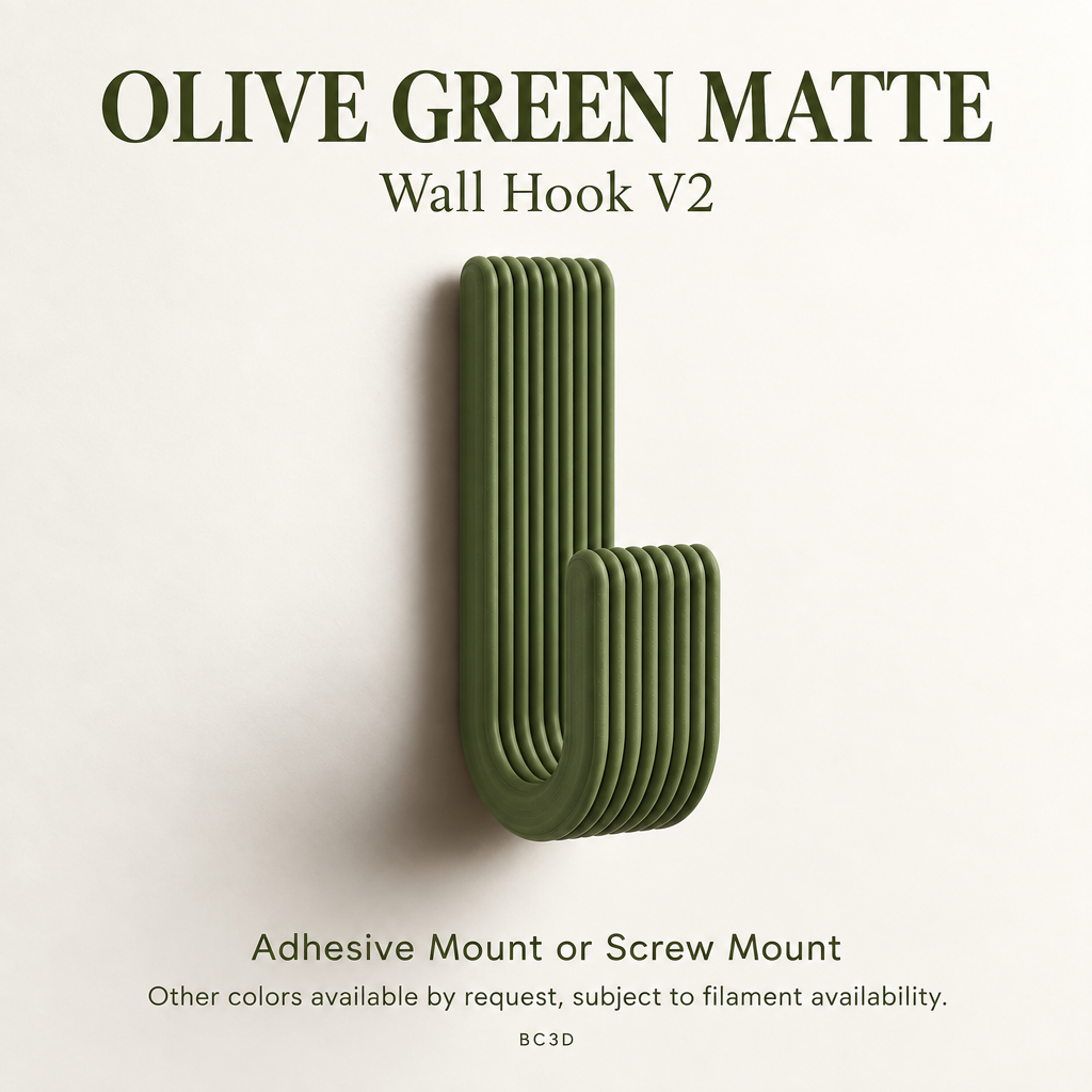 Modern Wall Hook V2, Ribbed Coat & Towel Hanger, Single or Multipack